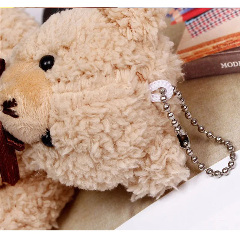 14cm Mini Joint Teddy Bear Plush Pendant – Soft Stuffed Animal Toy Gift for Weddings, Christmas & Kids