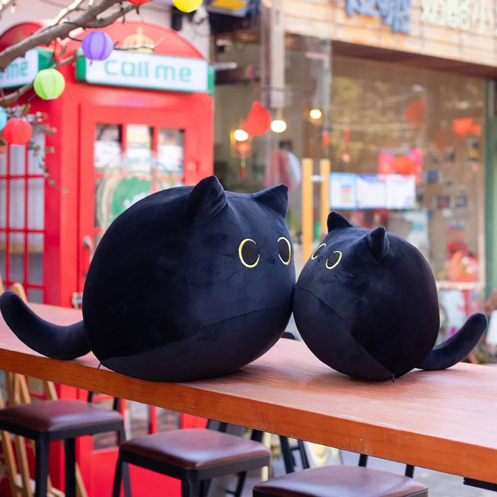 10/30cm Black Cat Plush Toy – Cute Small Pendant & Cuddly Pillow Cushion Gift for Girls