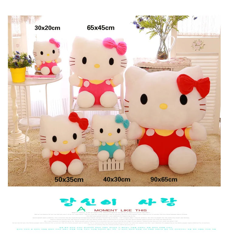 20cm Hello Kitty Plush Toy – Cute Sanrio Soft Stuffed KT Cat Doll Birthday Gift for Kids