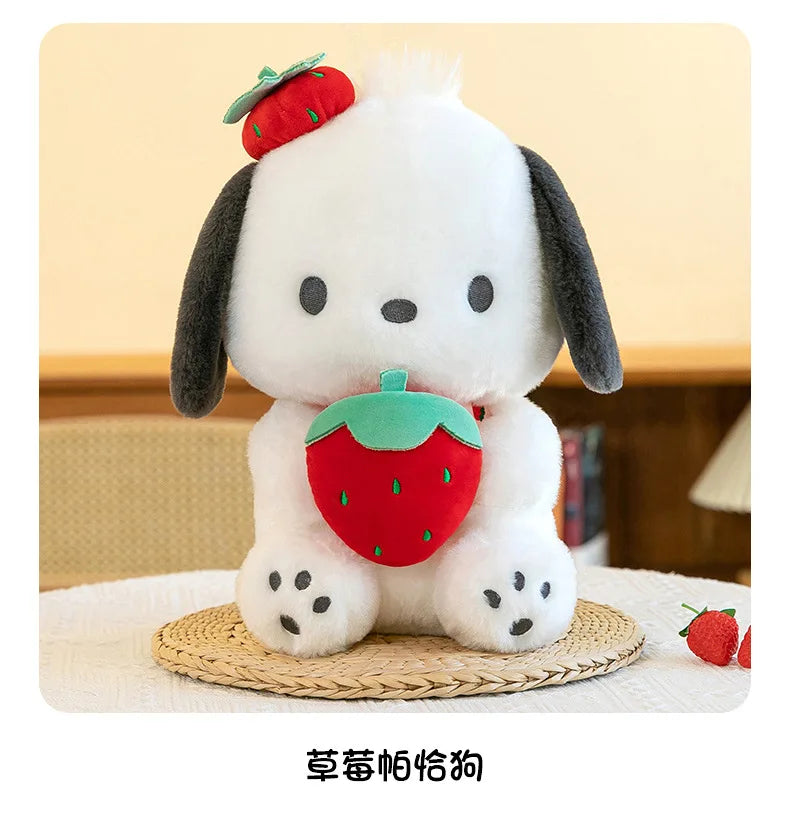 25cm Sanrio Plush Toys – Cute My Melody, Cinnamoroll & Pochacco Strawberry Series Doll Pillow Gifts for Kids
