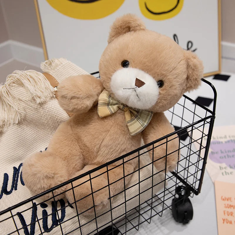 30cm Kawaii Bow Tie Teddy Bear Plush Toy – Cute Stuffed Doll Pillow & Birthday Gift