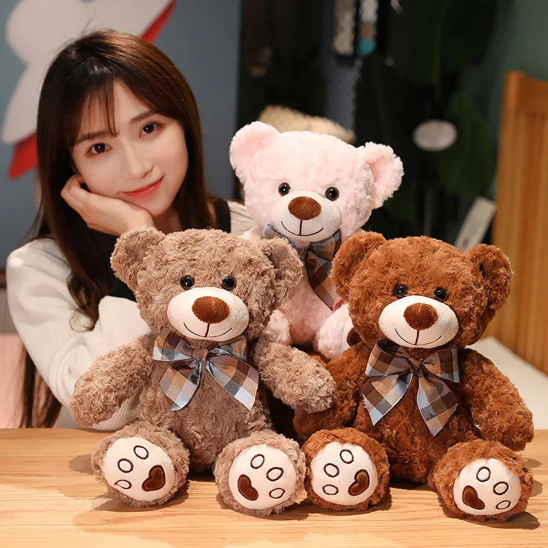 35/50/60cm Classic Teddy Bear Plush Toy – Kawaii Bow Tie Plushie Pillow & Stuffed Doll Gift