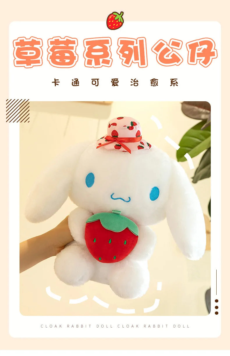 25cm Sanrio Plush Toys – Cute My Melody, Cinnamoroll & Pochacco Strawberry Series Doll Pillow Gifts for Kids