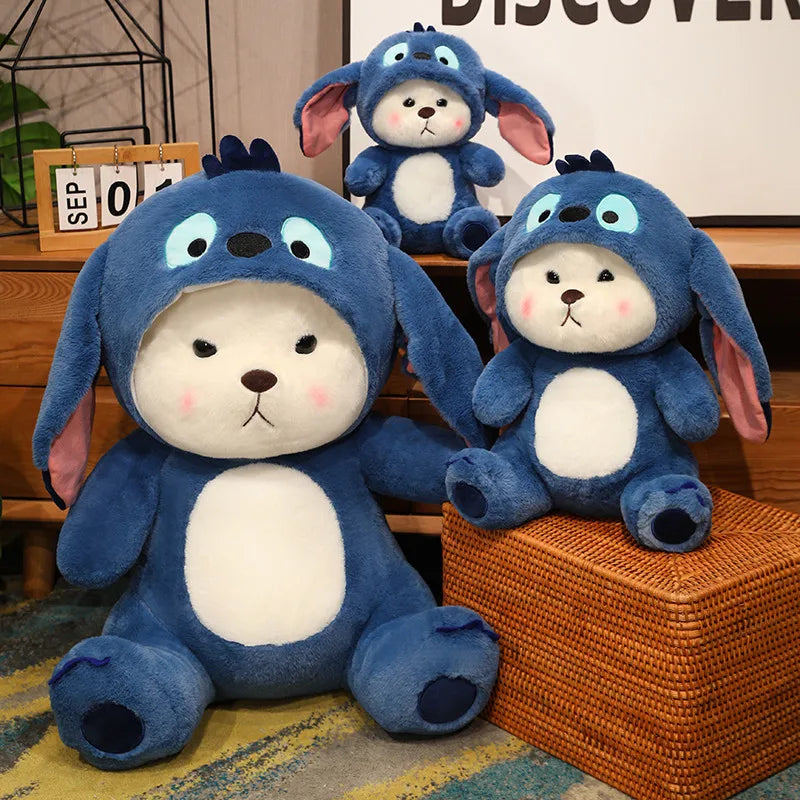 Big Size Transforming Bear to Stitch Plush Toy – Cute 2-in-1 Stuffed Animal Doll, Kawaii Gift for Girls & Kids