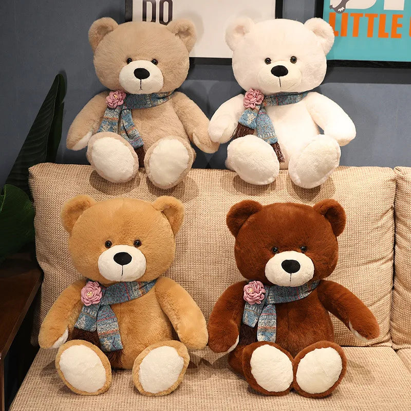 35/50/60cm Classic Teddy Bear Plush Toy – Kawaii Bow Tie Plushie Pillow & Stuffed Doll Gift