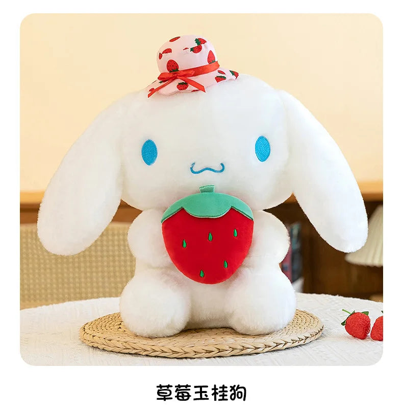 25cm Sanrio Plush Toys – Cute My Melody, Cinnamoroll & Pochacco Strawberry Series Doll Pillow Gifts for Kids