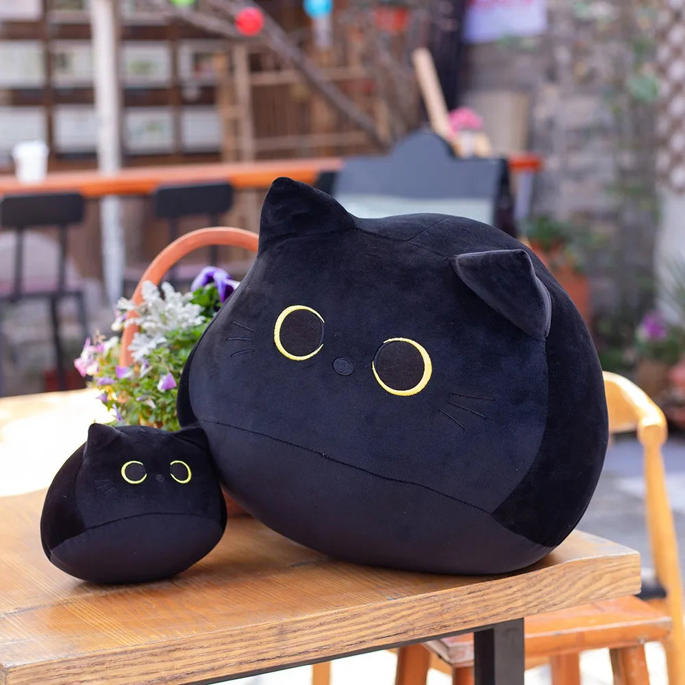 10/30cm Black Cat Plush Toy – Cute Small Pendant & Cuddly Pillow Cushion Gift for Girls