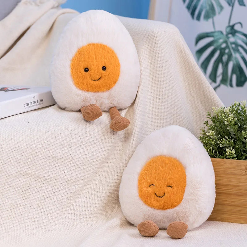 Cartoon Egg & Toast Plush Toy – Cute Breakfast Series Pillow & Baby Comfort Doll