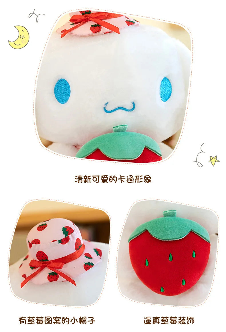 25cm Sanrio Plush Toys – Cute My Melody, Cinnamoroll & Pochacco Strawberry Series Doll Pillow Gifts for Kids