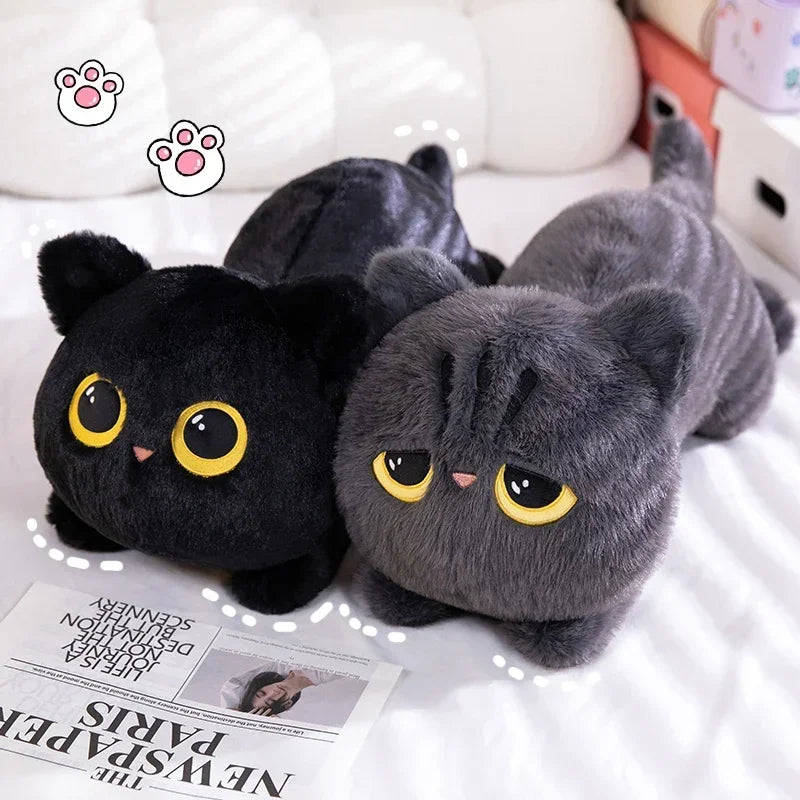 15cm Cute Cat Plush Doll – Soft Stuffed Kitten Toy, White & Gray Pillow, Birthday Gift for Kids & Girls, Pet Toy Decoration
