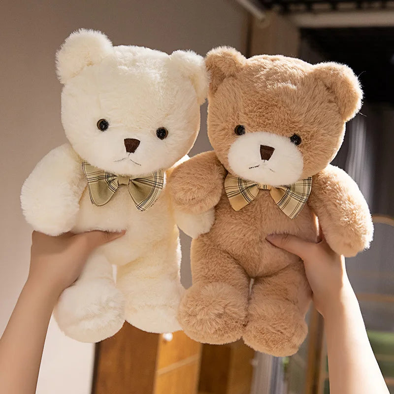 30cm Kawaii Bow Tie Teddy Bear Plush Toy – Cute Stuffed Doll Pillow & Birthday Gift