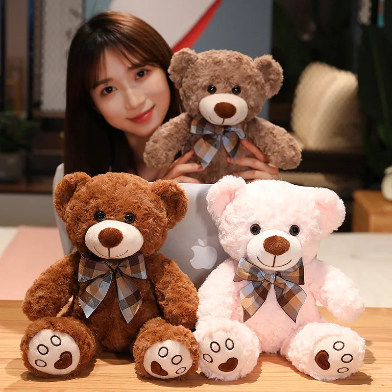 35/50/60cm Classic Teddy Bear Plush Toy – Kawaii Bow Tie Plushie Pillow & Stuffed Doll Gift
