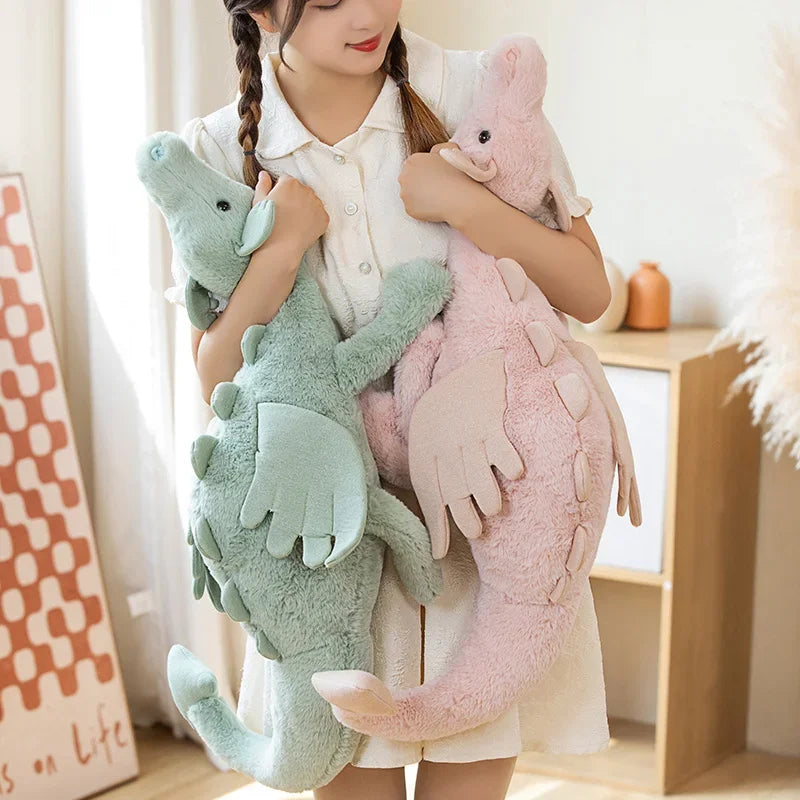 30–70cm Cartoon Flying Dragon Plush Toy – Soft Long Dragon Pillow with Wings – Gift for Boys & Girls