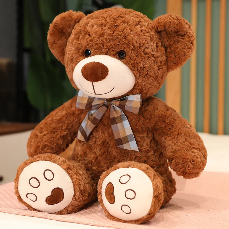 35/50/60cm Classic Teddy Bear Plush Toy – Kawaii Bow Tie Plushie Pillow & Stuffed Doll Gift