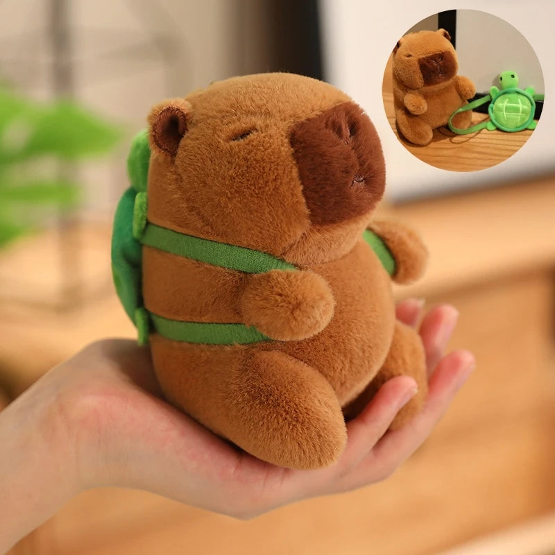 Cute Capybara Plush Toy with Hat – Small Stuffed Animal Doll Pendant & Gift