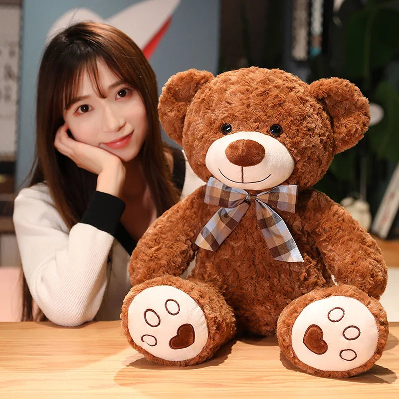 35/50/60cm Classic Teddy Bear Plush Toy – Kawaii Bow Tie Plushie Pillow & Stuffed Doll Gift