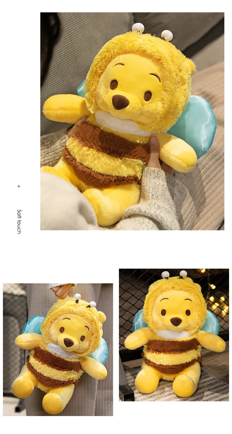 50cm Disney Winnie the Pooh Bee Plush – Cute Stuffed Bear Doll Pillow Kawaii Plushie Gift for Kids & Fans