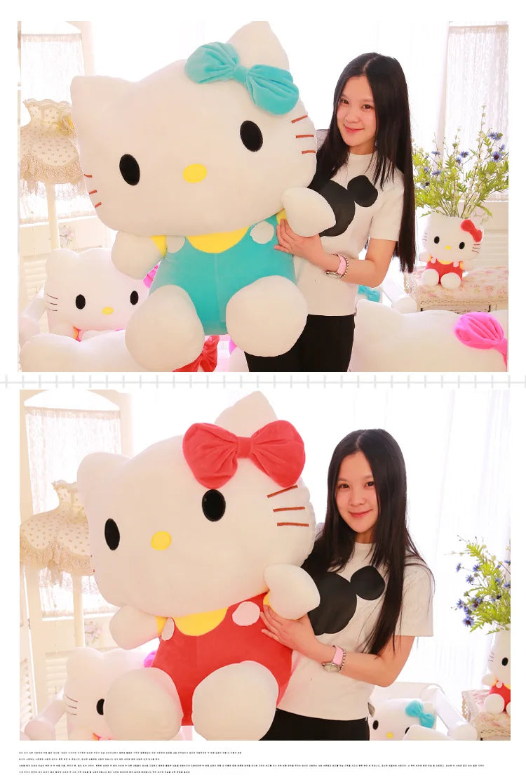 20cm Hello Kitty Plush Toy – Cute Sanrio Soft Stuffed KT Cat Doll Birthday Gift for Kids