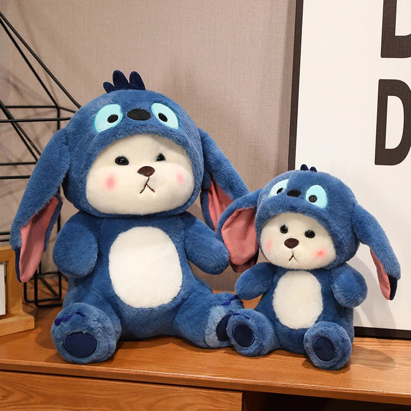 Big Size Transforming Bear to Stitch Plush Toy – Cute 2-in-1 Stuffed Animal Doll, Kawaii Gift for Girls & Kids