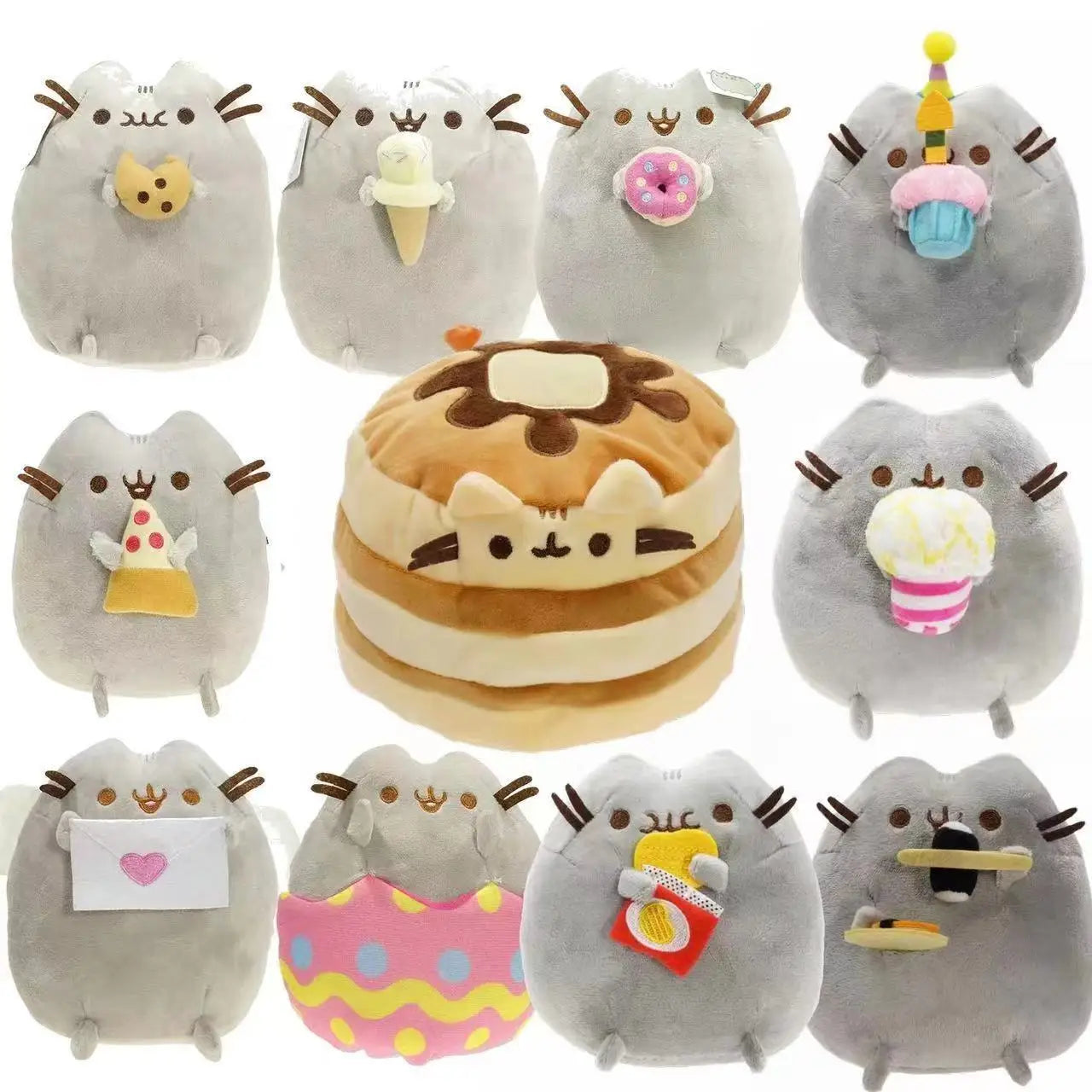 15cm Cute Cat Plush Doll – Soft Stuffed Kitten Toy Pillow, White & Gray Plushie for Kids, Girls & Pet Lovers