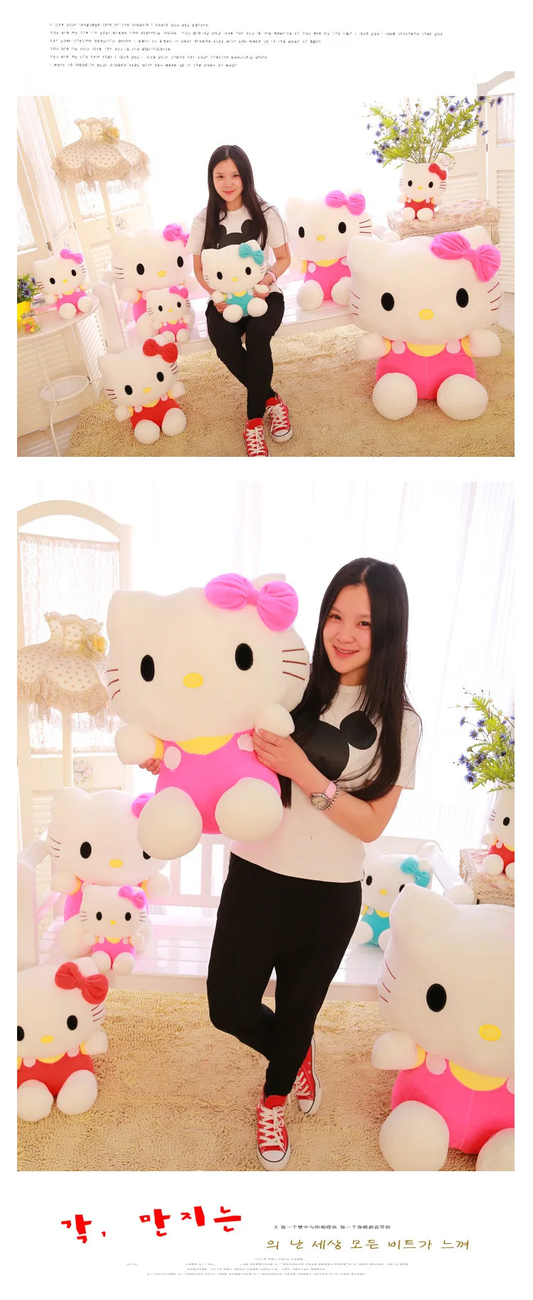 20cm Hello Kitty Plush Toy – Cute Sanrio Soft Stuffed KT Cat Doll Birthday Gift for Kids