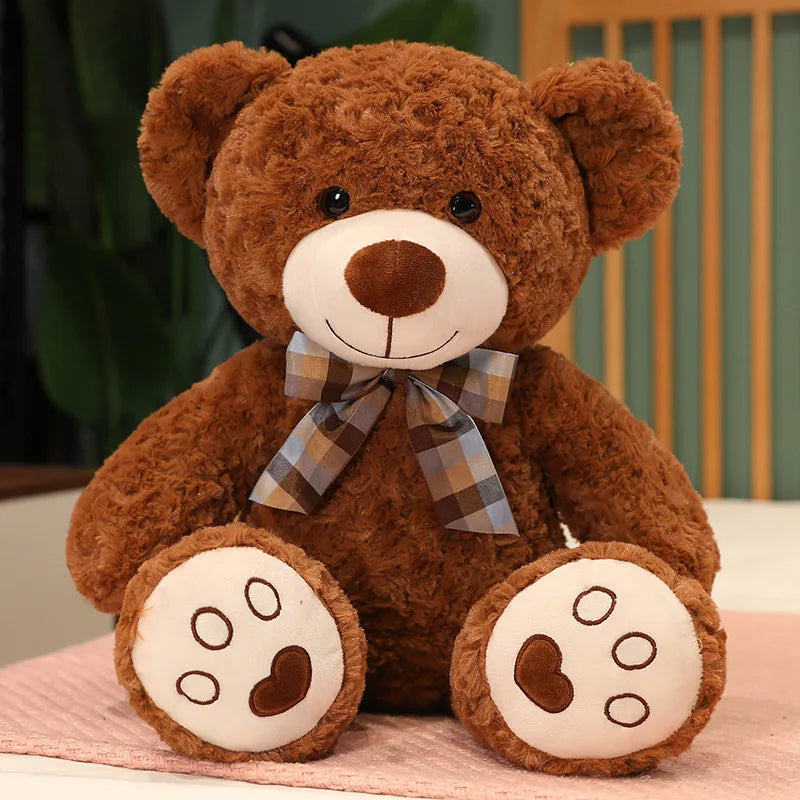 35/50/60cm Classic Teddy Bear Plush Toy – Kawaii Bow Tie Plushie Pillow & Stuffed Doll Gift