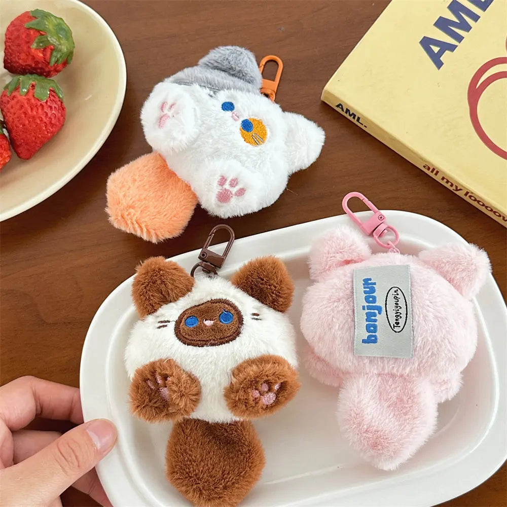 Cute Plush Cat Doll Pendant – Soft Bag Keychain Charm for Girls & Couples – Decorative Gift