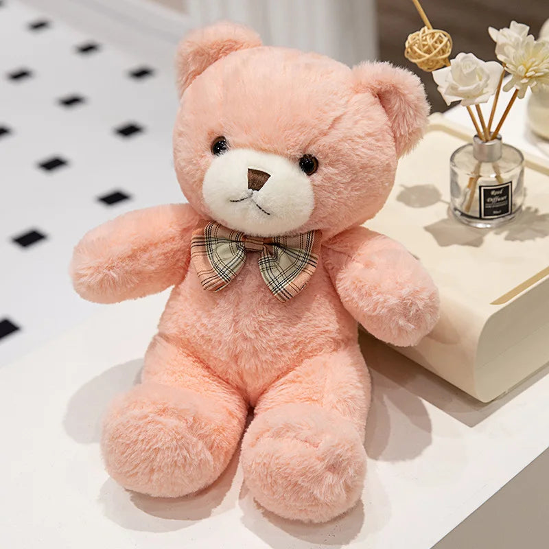 30cm Kawaii Bow Tie Teddy Bear Plush Toy – Cute Stuffed Doll Pillow & Birthday Gift