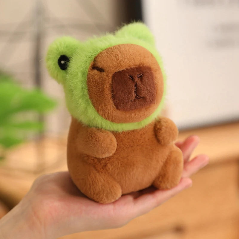 Cute Capybara Plush Toy with Hat – Small Stuffed Animal Doll Pendant & Gift