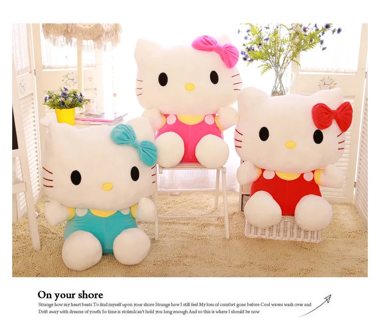 20cm Hello Kitty Plush Toy – Cute Sanrio Soft Stuffed KT Cat Doll Birthday Gift for Kids