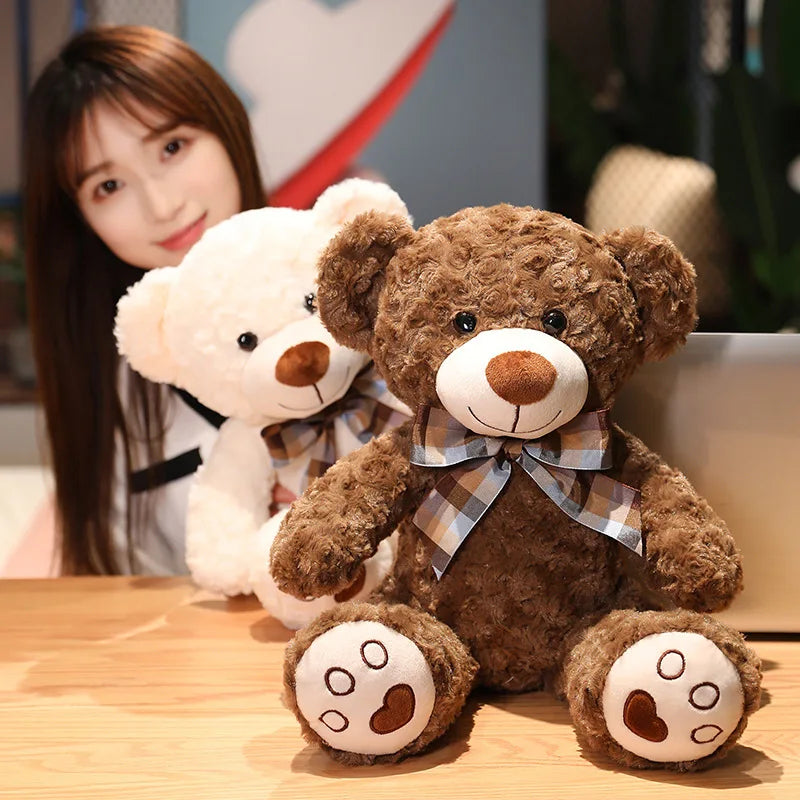 35/50/60cm Classic Teddy Bear Plush Toy – Kawaii Bow Tie Plushie Pillow & Stuffed Doll Gift