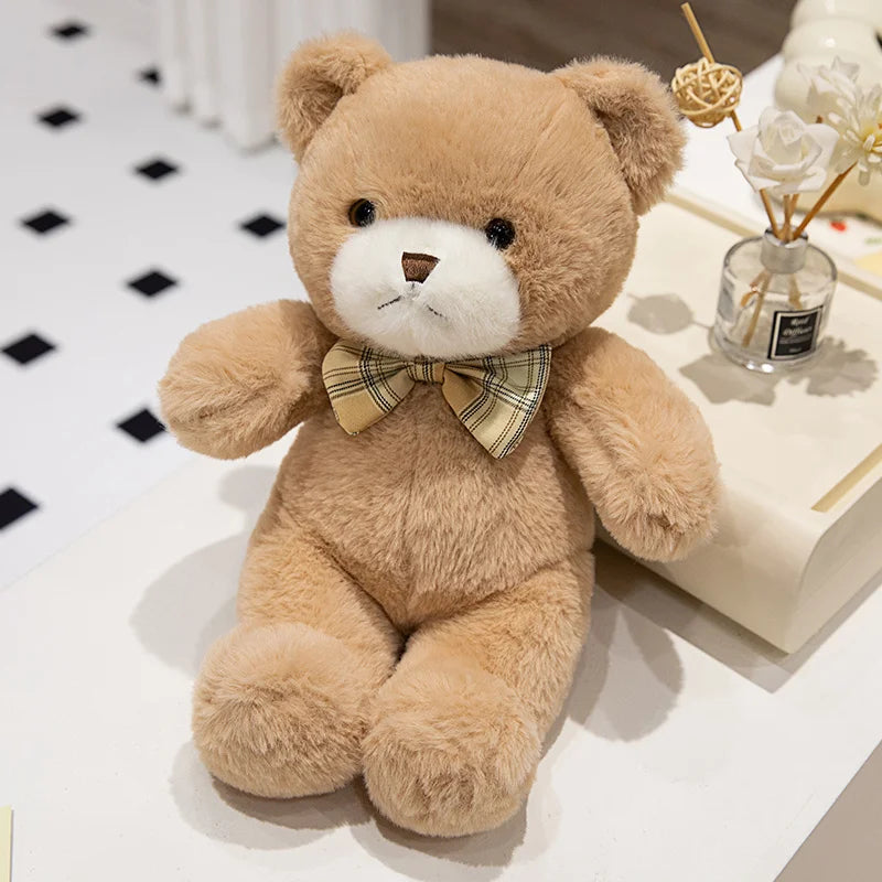 30cm Kawaii Bow Tie Teddy Bear Plush Toy – Cute Stuffed Doll Pillow & Birthday Gift