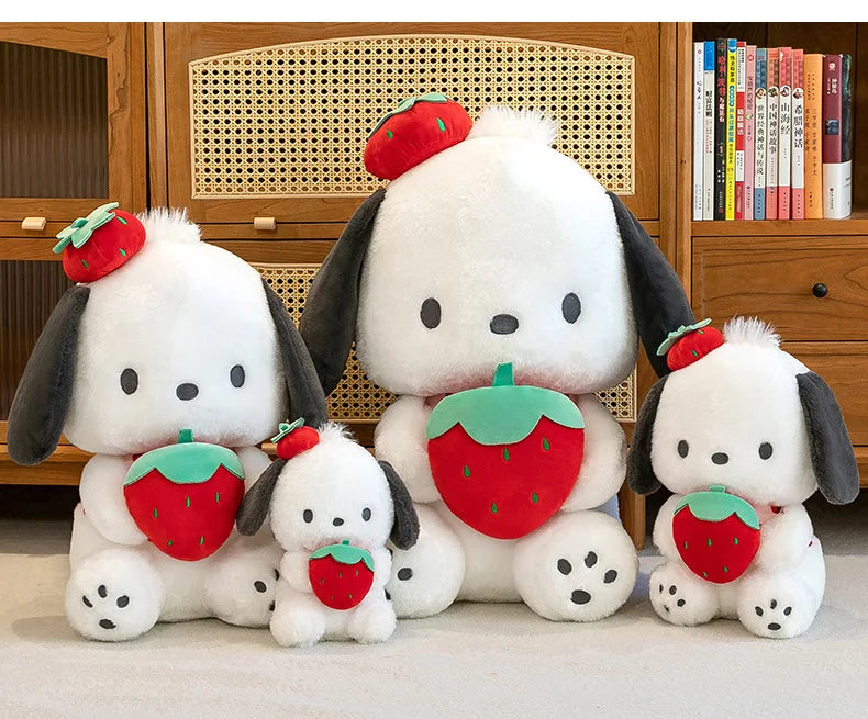 25cm Sanrio Plush Toys – Cute My Melody, Cinnamoroll & Pochacco Strawberry Series Doll Pillow Gifts for Kids