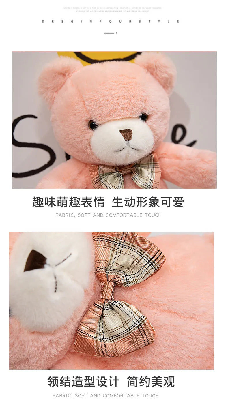 30cm Kawaii Bow Tie Teddy Bear Plush Toy – Cute Stuffed Doll Pillow & Birthday Gift